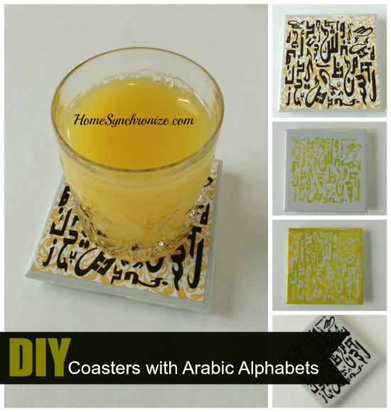 coasters with arabic alphabets