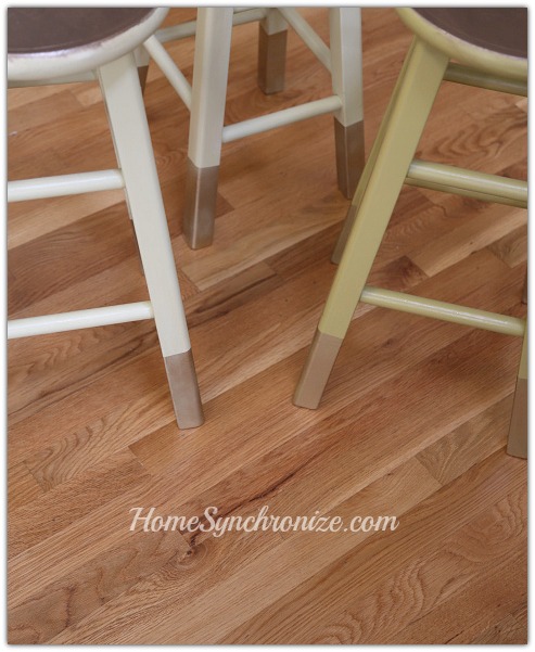 DIY gold dipped bar stools 3