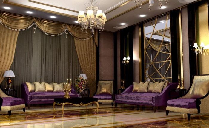 Luxury of gold and purple